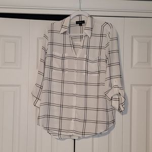 Plaid button up blouse